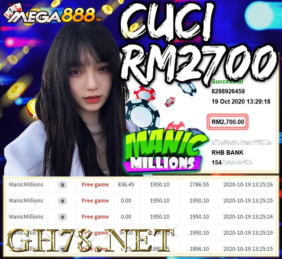 MEMBER MAIN MEGA888 CUCI RM2700