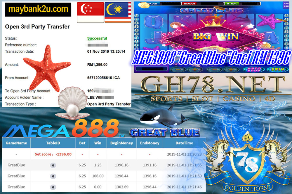 MEMBER MAIN MEGA888 MINTA CUCI RM1396 !!