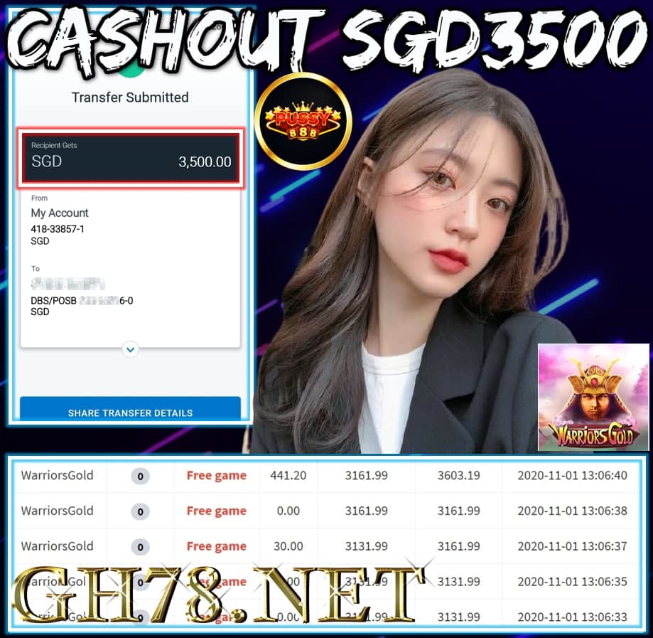 MEMBER PLAY PUSSY888 CASHOUT SGD3500