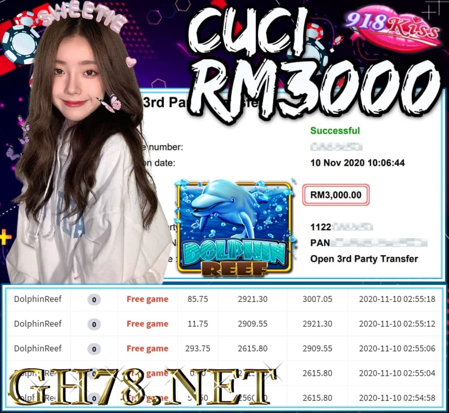 MEMBER MAIN 918KISS CUCI RM3000