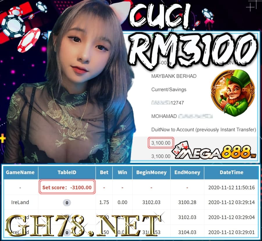 MEMBER MAIN MEGA888 CUCI RM3100 !!!