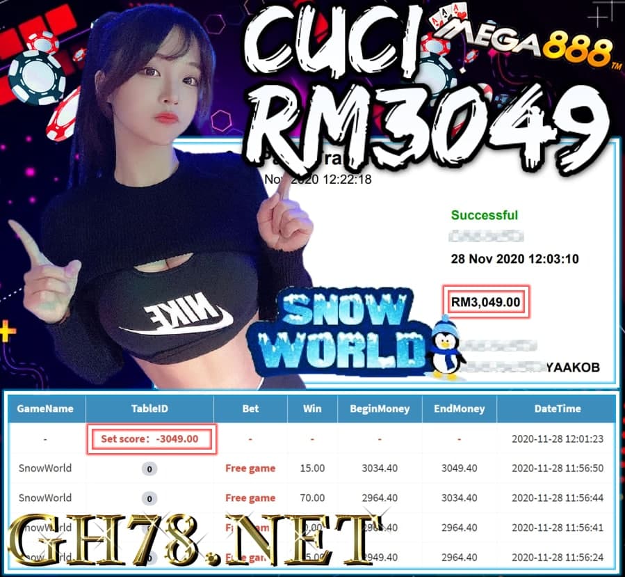 MEMBER MIAN MEGA888 CUCI RM3049 !!!