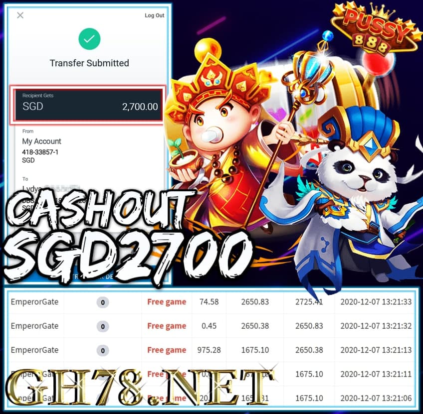 MEMBER PLAY PUSSY888 CASHOUT SGD2700 !!!