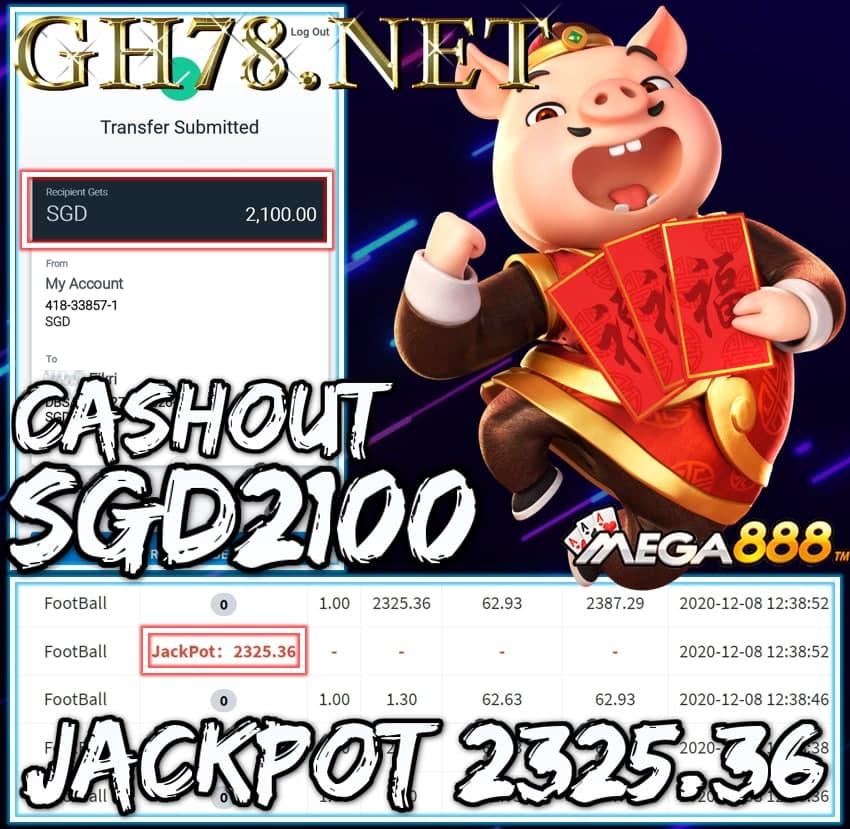 MEMBER PLAY MEGA888 CASHOUT SGD2100 !!!