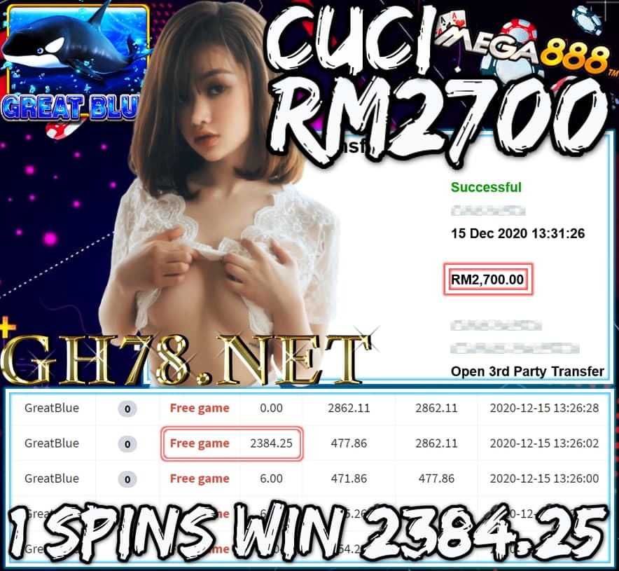 MEMBER MAIN MEGA888 CUCI RM2700 !!!