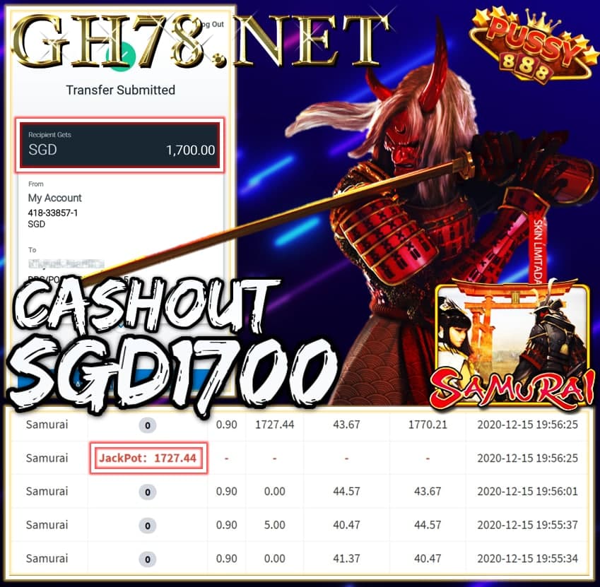 MEMBER PLAY PUSSY888 CASHOUT SGD2400 !!!