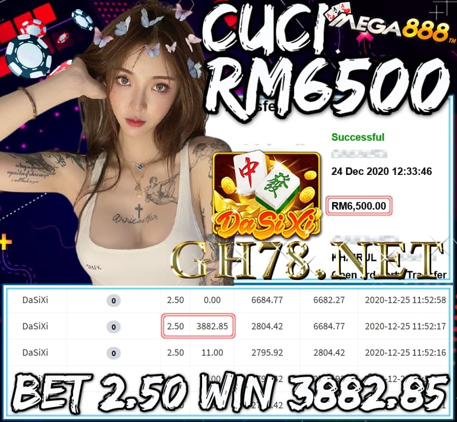 MEMBER MAIN MEGA888 CUCI RM6500 !!!