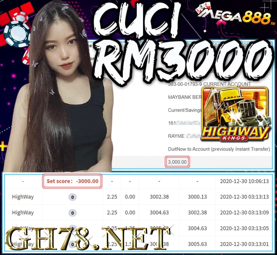 MEMBER MAIN MEGA888 CUCI RM3000 !!