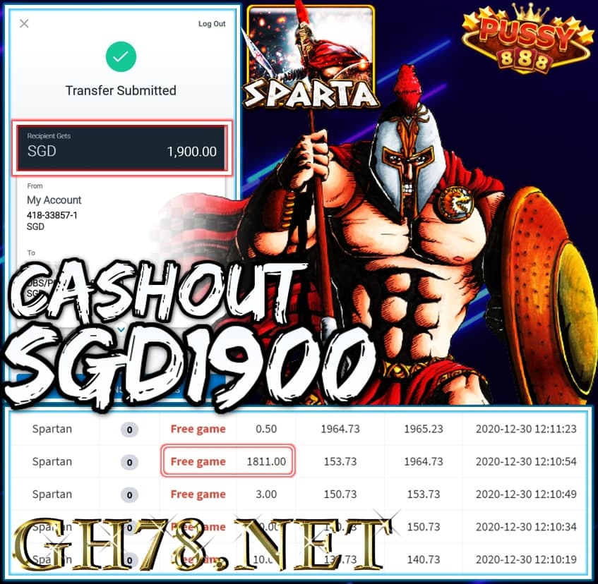 MEMBER PLAY PUSSY888 CASHOUT SGD 1900 !!!