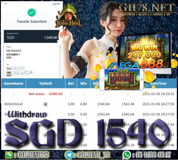 MEGA888 CASHOUT $S1540