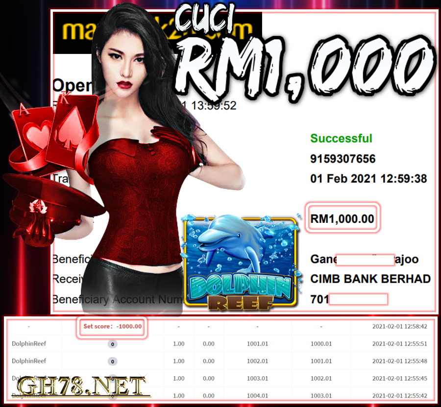 MEMBER MAIN MEGA888 CUCI RM1,000 !!!