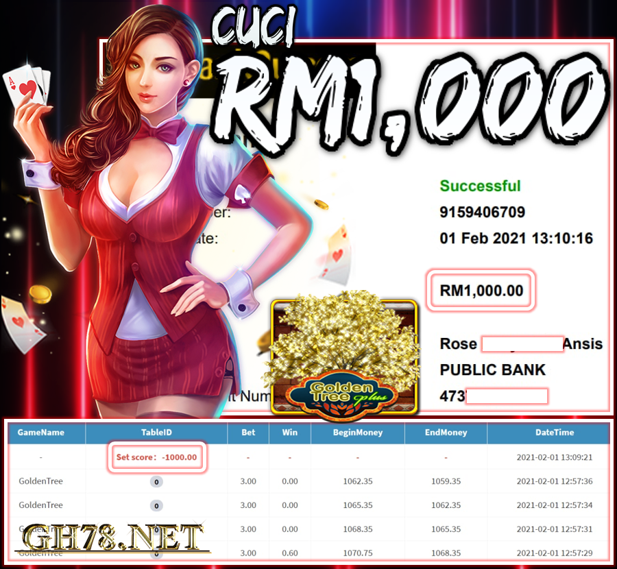 MEMBER MAIN MEGA888 CUCI RM1,000 !!!