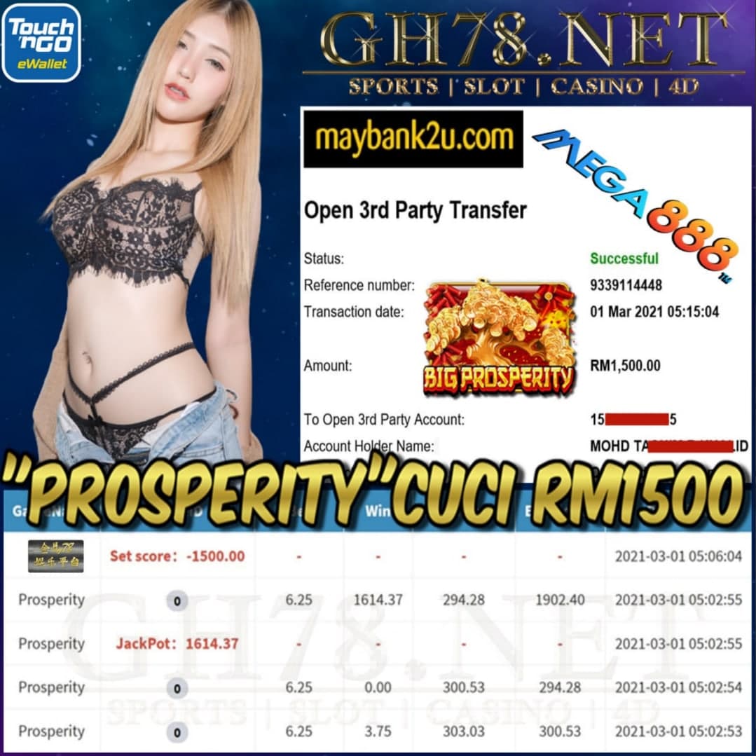 MEGA888 PROSPERITY GAME CUCI RM1500