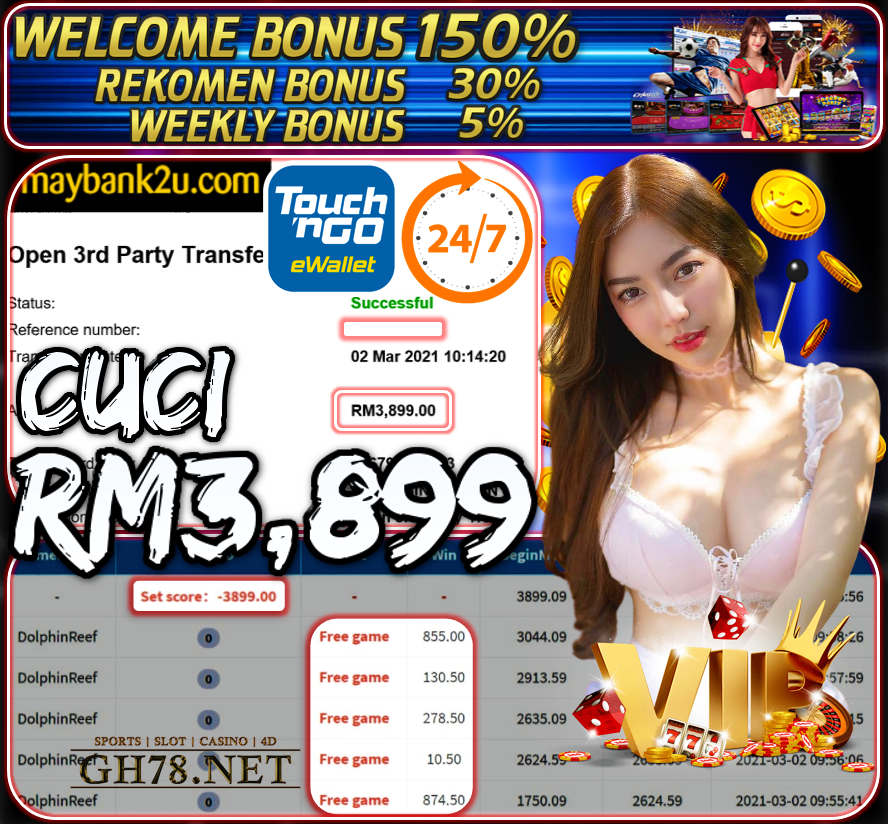 MEMBER MAIN MEGA888 CUCI RM3,899 !!