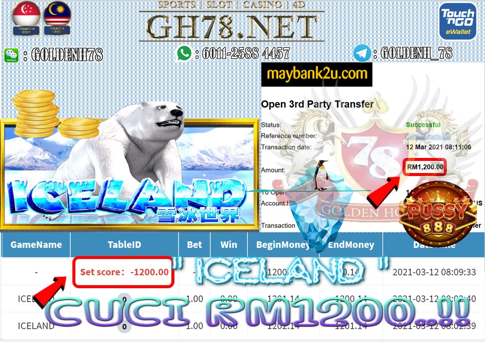 PUSSY88 ICELAND GAME CUCI RM1200 JOM JOIN SEKARANG KAT KOMPENI KAMI 