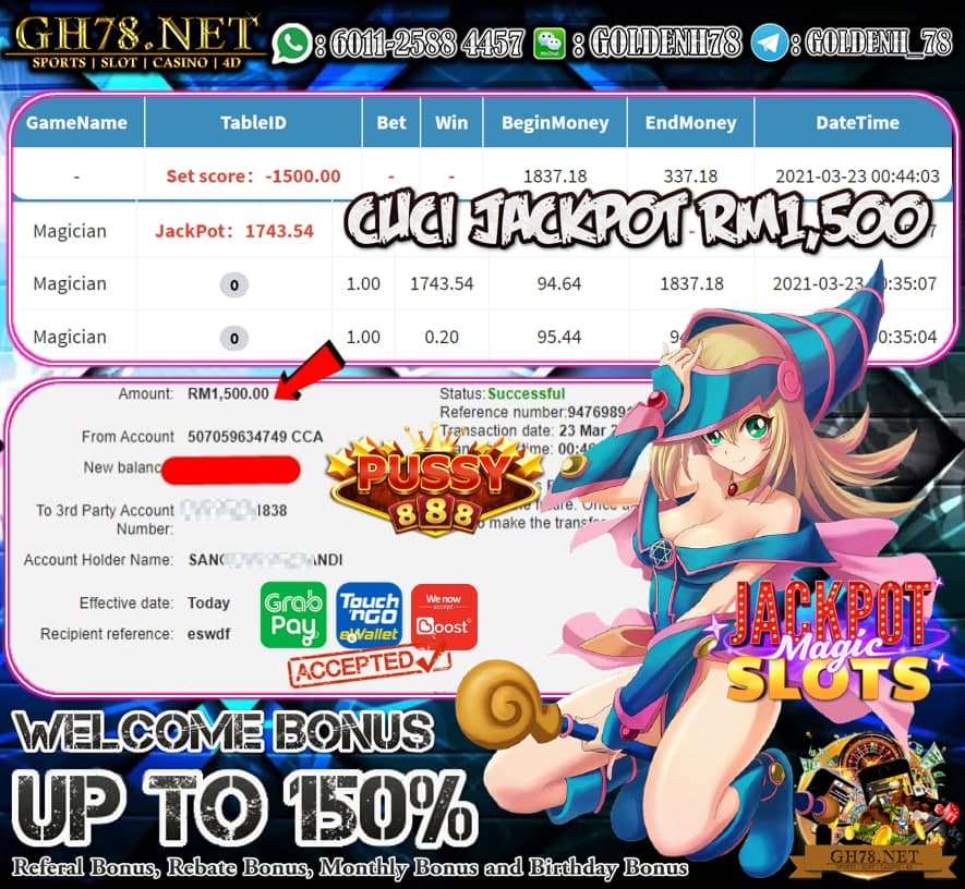 PUSSY888 MAGICIAN GAME MEMBER MINTA CUCI RM1500