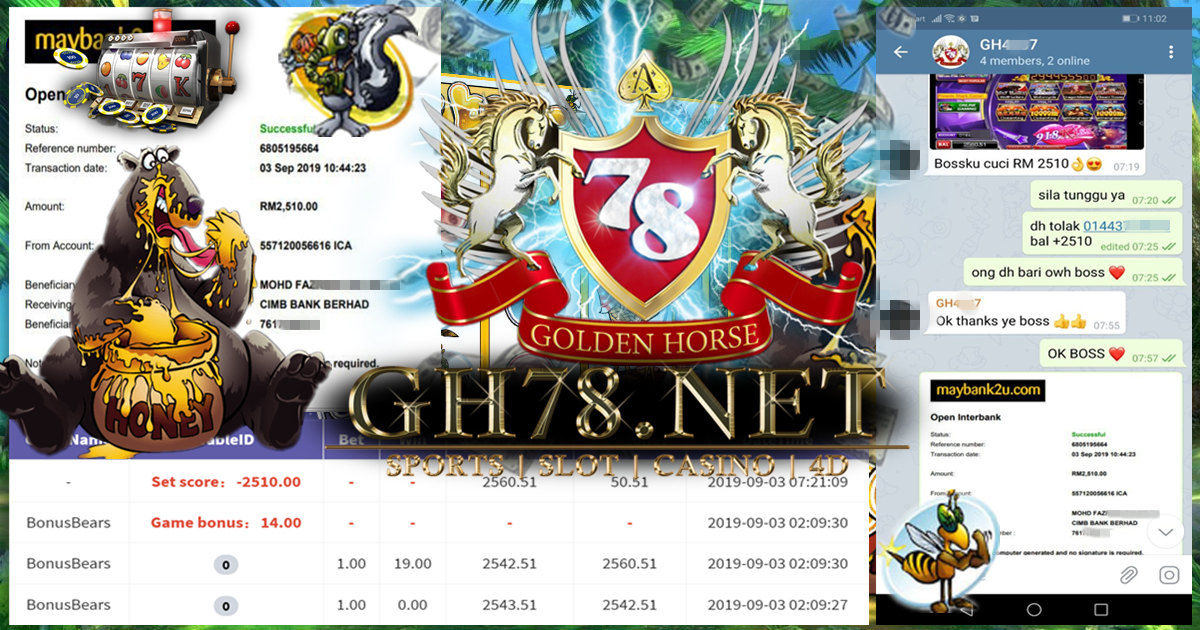 MEMBER MAIN GAME 918KISS FT.BONUSBEARS MINTA OUT RM2,510