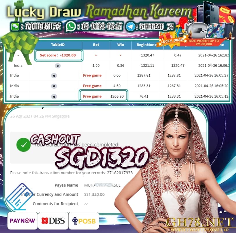PUSSY888 INDIA GAME CASHOUT $S1320