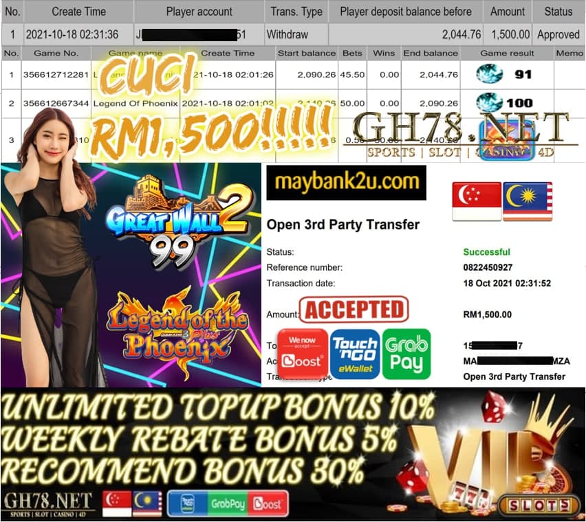 MEMBER  MAIN GW99 CUCI RM1,500 !!