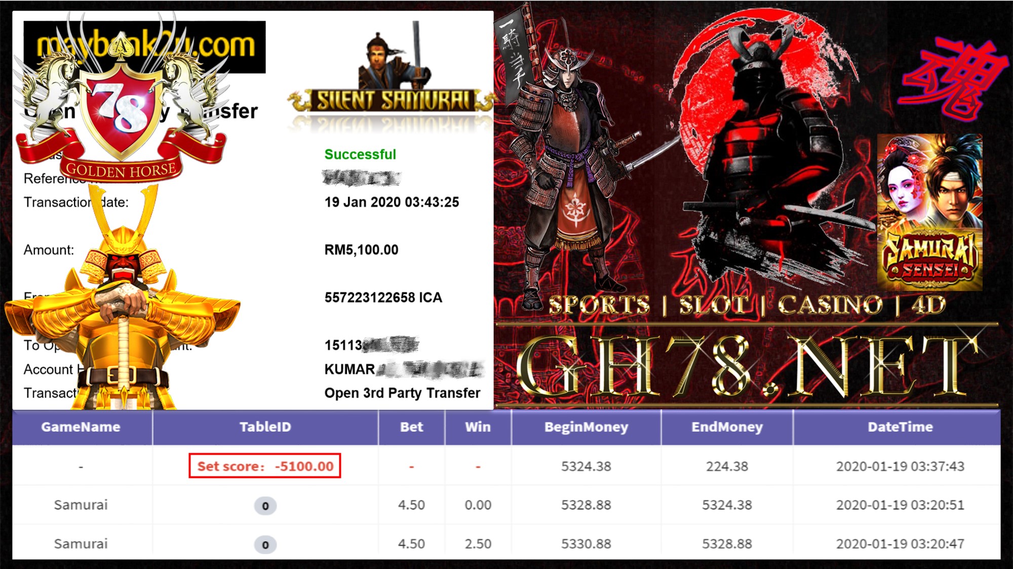 2020 NEW YEAR !!! MEMBER MAIN 918KISS , SAMURAI WITHDRAW RM5100!!!	