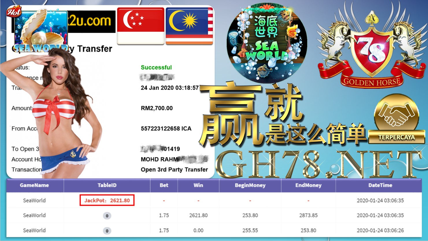 2020 NEW YEAR !!! MEMBER MAIN 918KISS, SEAWORLD ,WITHDRAW RM2700 !!!	