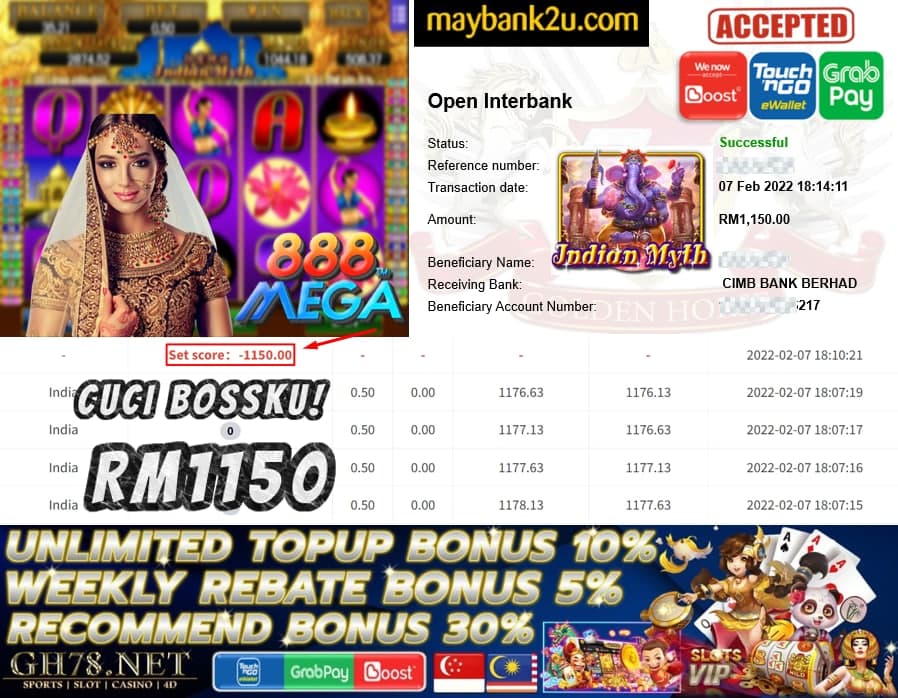 MEGA888 '' INDIA MYTH '' CUCI BOSSKU RM1150